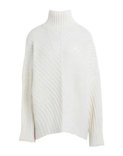 Barbour Woman Turtleneck Cream Size L Wool, Polyamide In White