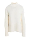 Barbour Woman Turtleneck Ivory Size 6 Cotton, Wool, Polyamide In White