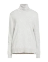 Barbour Woman Turtleneck Light Grey Size 10 Wool, Cotton