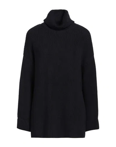 Barbour Woman Turtleneck Midnight Blue Size 16 Cotton, Wool In Black