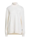Barbour Woman Turtleneck Off White Size 12 Wool, Cotton