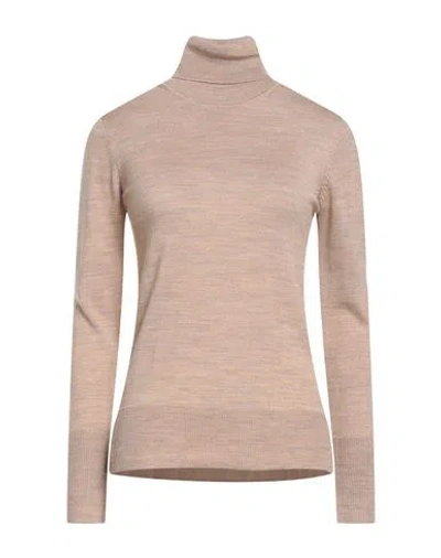 Barbour Woman Turtleneck Sand Size 14 Merino Wool In Neutral