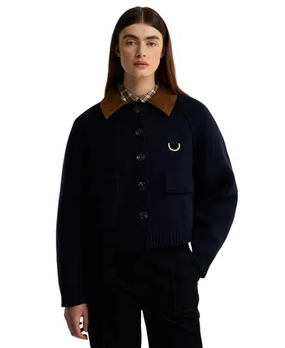 Barbour Women's Alverstone Button-front Knit Jacket In Navy