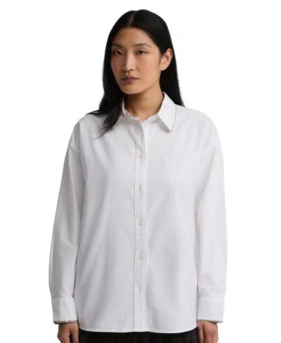 Barbour Women's Alverstone Oxford Long-sleeve Shirt In White