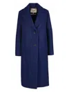 Barbour Angelina Longline Wool Blend Coat In Blue