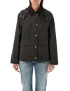 Barbour Avon Wax-cotton Hooded Jacket In Olive