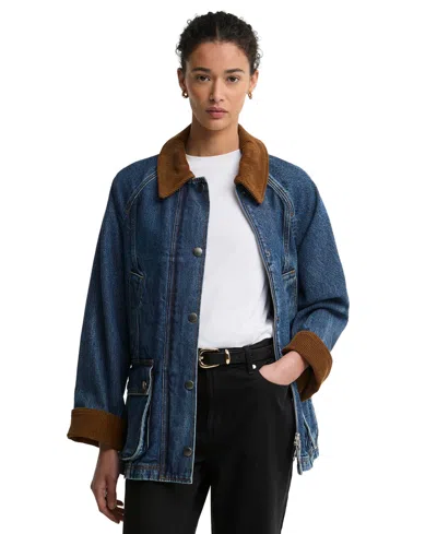Barbour Women's Beadnell Denim Jacket In Mid Blue Denim