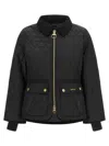 Barbour Diamond-quilted Zip-front Coat In Black