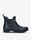 Barbour Wilton Navy Rubber Welly Boots In Black