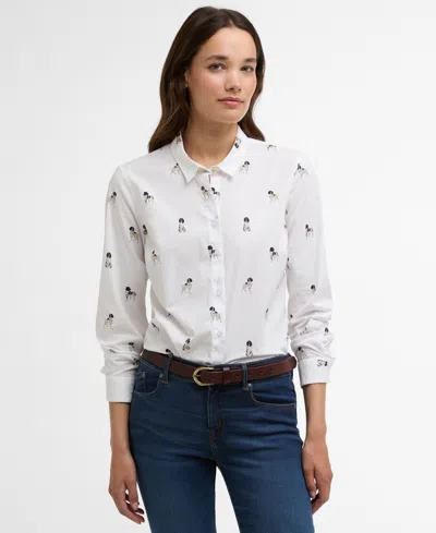 Barbour Women's Collared Long-sleeve Brambles Shirt In White