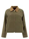 Barbour Brand Label Zip-up Jacket In Green