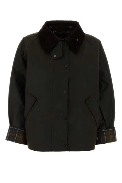 Barbour Cotton Single Breasted Coat In Black