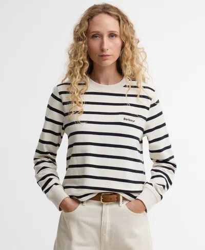 Barbour Women's Crewneck Stripe Pocket Sweatshirt In Multi