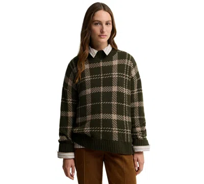 Barbour Women's Delilah Mock Neck Tartan Wool-blend Sweater In Green