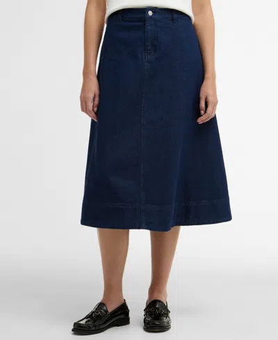 Barbour Women's Denim Maia Midi Skirt In Blue