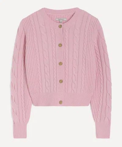 Barbour Women's Elina Cherry Blossom Knitted Cardigan In Pink