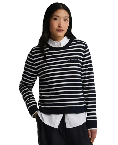 Barbour Women's Emmy Striped Crewneck Sweater In Blue