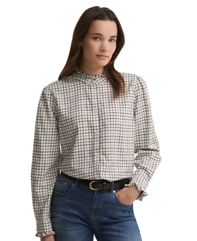 Barbour Women's Fareham Ruffle Collar Long-sleeve Shirt In Multi