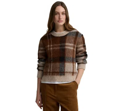 Barbour Glendyn Tartan Crewneck Sweater In Brown