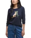 Barbour Hedley Long Sleeve Cotton Graphic T-shirt In Blue