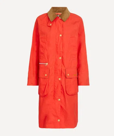 Barbour Women's Hollington Car Coat In Red