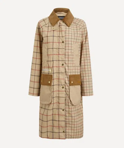 Barbour Women's Hollington Check Car Coat In Brown