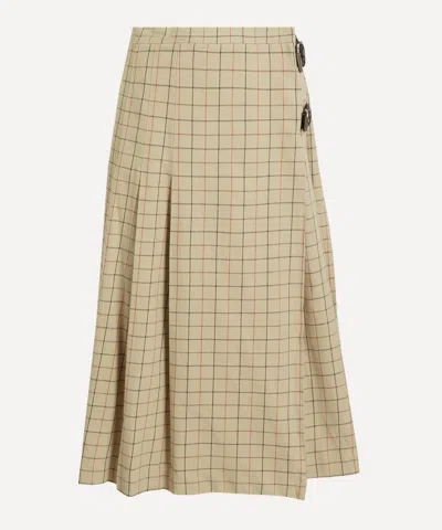 Barbour Women's Hollington Tartan Midi Skirt In Brown