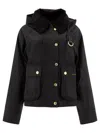 Barbour Reighton Spey Waxed Jacket In Black