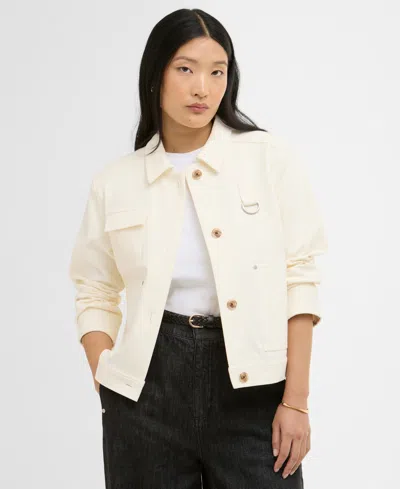 Barbour Women's Kirby Collared Jersey Overshirt In Yellow