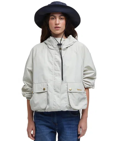 Barbour Women's Mae Hooded Showerproof Blouson Jacket In Stone,ancient Tartan