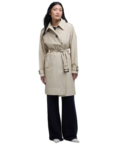 Barbour Women's Maia Belted Showerproof Trench Coat In Light Sand,rosemary