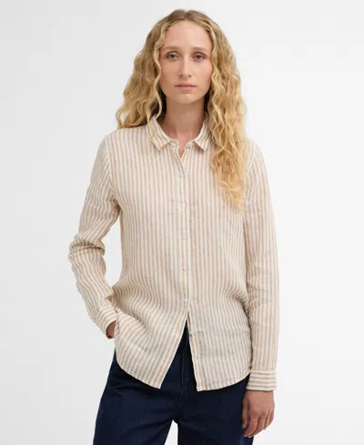 Barbour Women's Marine Long-sleeve Striped Shirt In Pink