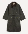 Barbour Milda Waxed Trench Coat In Green