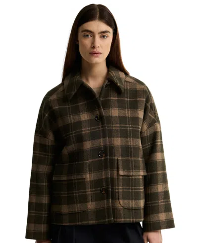 Barbour Women's Myla Check Wool-blend Lined Coat In Green