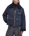 Barbour Women's Nora Oversized-collar Utility Jacket In Dark Navy,military Brown