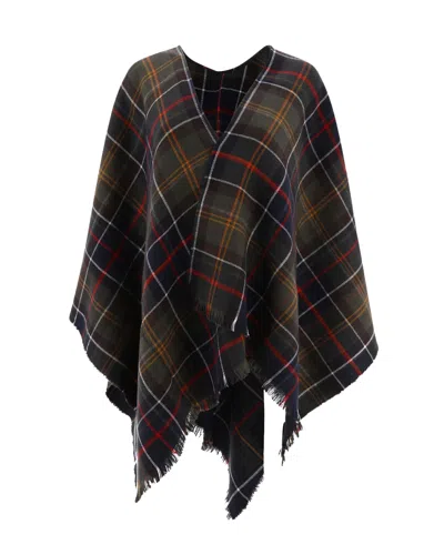 Barbour Women's Plaid Fringe Wrap Poncho In Classic Tartan