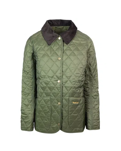 Barbour Women's Quilted Jacket With Corduroy Collar In Olive