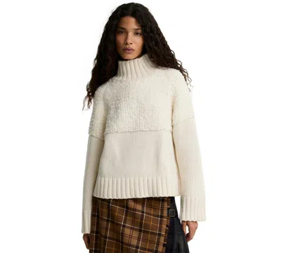 Barbour Women's Rothley Knit Wool/acrylic-blend Funnel Neck Pullover Sweater In Neutral