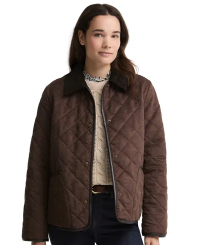 Barbour Women's Sonya Quilted Snap-button Jacket In Dk Brown,muted