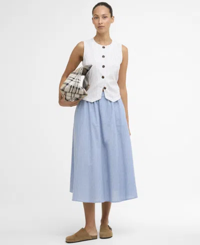Barbour Women's Sutton Chambray Midi Skirt In Blue