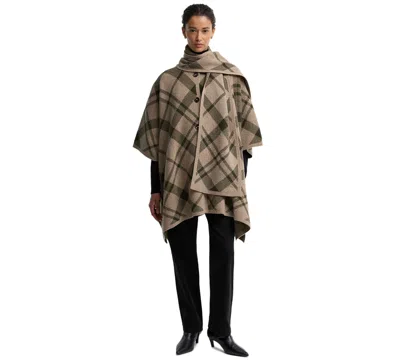 Barbour Women's Vienna Tartan Knitted V-neck Wool-blend Cape In Multi