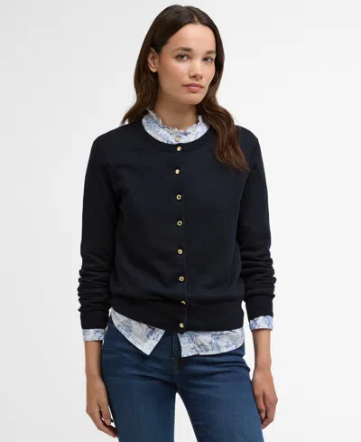 Barbour Women's Wisteria Crewneck Knitted Cardigan In Blue