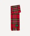 Barbour Red Scarf With Check Motif And Double Logo In Wool Woman In Red