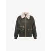 Barbour Womens Archive Olive Maxine Faux-fur-collar Waxed-cotton Jacket In Green