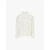 Barbour Fleur Cable Wool Blend Mock Neck Sweater In Ecru