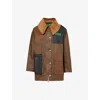 Barbour Womens Bark Classic  X Ganni Logo-embossed Organic-cotton Waxed Duffle Coat