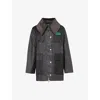 Barbour Ganni Waxed Duffle Coat In Charcoal