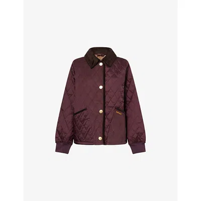 Barbour Womens Black Cherry/dark Brown Marla Quilted Shell Jacket In Red