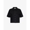 Barbour Womens Black Luna Relaxed-fit Cotton And Linen Shirt