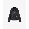 Barbour Womens Black/classic Reighton Hooded Waxed-cotton Jacket